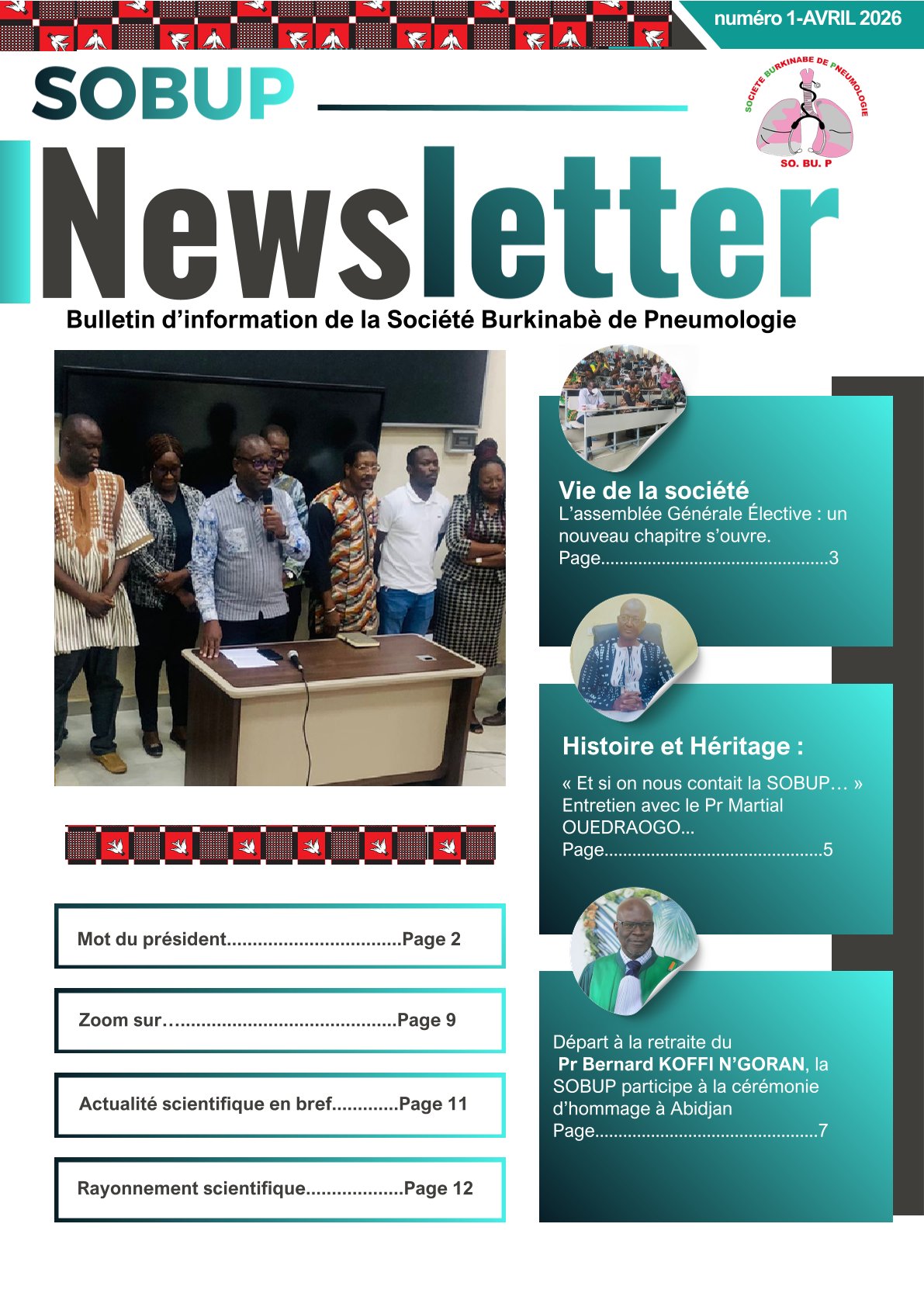 Newsletter SOBUP Bulletin d’information de la Société Burkinabè de Pneumologie N°1